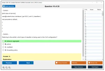 Juniper JN0-102 Juniper Networks Certified Associate Junos (JNCIA-Junos) Practice test exam simulator test engine exam Prep practice test questions answers Image 16