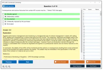 CIPS L4M3 Commercial Contracting Practice test exam simulator test engine exam Prep practice test questions answers Image 3