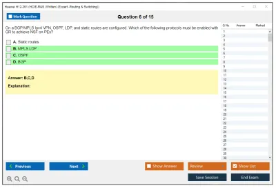 Huawei H12-261 HCIE-R&amp;S (Written) (Expert -Routing &amp; Switching) Practice test exam simulator test engine exam Prep practice test questions answers Image 6