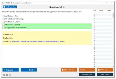 Cisco 500-220 Engineering Cisco Meraki Solutions (ECMS) v2.2 Practice test exam simulator test engine exam Prep practice test questions answers Image 4