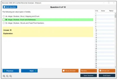Blockchain CBDE BTA Certified Blockchain Developer - Ethereum Practice test exam simulator test engine exam Prep practice test questions answers Image 6