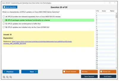 Cisco 350-601 Implementing Cisco Data Center Core Technologies (350-601 DCCOR) Practice test exam simulator test engine exam Prep practice test questions answers Image 20