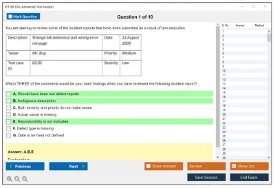 ISTQB ATA Advanced Test Analyst Practice test exam simulator test engine exam Prep practice test questions answers Image 1