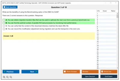 SAP E_S4HCON2019 SAP Certified Technology Specialist - SAP S/4HANA Conversion and SAP System Upgrade Practice test exam simulator test engine exam Prep practice test questions answers Image 3