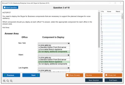 Microsoft 70-333 Deploying Enterprise Voice with Skype for Business 2015 Practice test exam simulator test engine exam Prep practice test questions answers Image 3