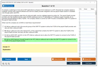 Amazon AWS PAS-C01 AWS Certified: SAP on AWS - Specialty Practice test exam simulator test engine exam Prep practice test questions answers Image 7