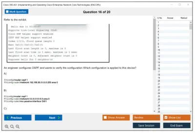 Cisco 350-401 Implementing Cisco Enterprise Network Core Technologies (350-401 ENCOR) Practice test exam simulator test engine exam Prep practice test questions answers Image 16