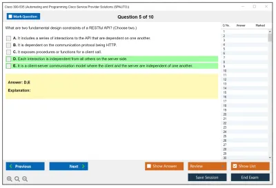 Cisco 300-535 Automating and Programming Cisco Service Provider Solutions (300-535 SPAUTO) Practice test exam simulator test engine exam Prep practice test questions answers Image 5