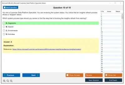 Microsoft MB-260 Microsoft Dynamics 365 Customer Insights (Data) Specialist Practice test exam simulator test engine exam Prep practice test questions answers Image 10