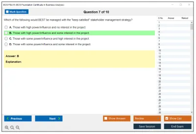 BCS FBA15 BCS Foundation Certificate in Business Analysis Practice test exam simulator test engine exam Prep practice test questions answers Image 7