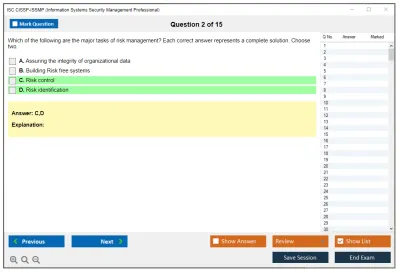 ISC2 CISSP-ISSMP Information Systems Security Management Professional Practice test exam simulator test engine exam Prep practice test questions answers Image 2