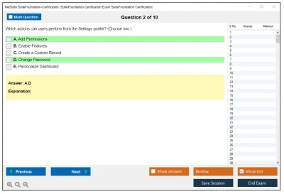 NetSuite SuiteFoundation-Certification SuiteFoundation Certification Exam SuiteFoundation Certification Practice test exam simulator test engine exam Prep practice test questions answers Image 2