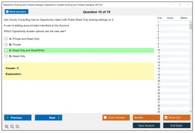 Salesforce Sharing-and-Visibility-Designer Salesforce Certified Sharing and Visibility Designer Practice test exam simulator test engine exam Prep practice test questions answers Image 10