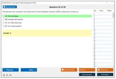 GAQM APM-001 Associate in Project Management (APM) Practice test exam simulator test engine exam Prep practice test questions answers Image 20