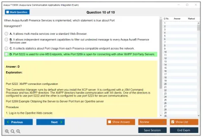 Avaya 71300X Avaya Aura Communication Applications Integration Exam Practice test exam simulator test engine exam Prep practice test questions answers Image 10