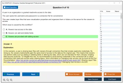 Esri EGMP2201 Enterprise Geodata Management Professional 2201 Practice test exam simulator test engine exam Prep practice test questions answers Image 9