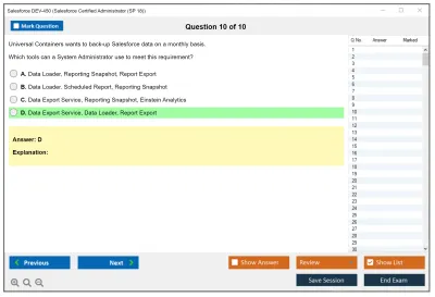 Salesforce Salesforce-Certified-Administrator Salesforce Certified Administrator Practice test exam simulator test engine exam Prep practice test questions answers Image 10