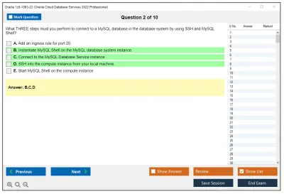 Oracle 1z0-1093-22 Oracle Cloud Database Services 2022 Professional Practice test exam simulator test engine exam Prep practice test questions answers Image 2