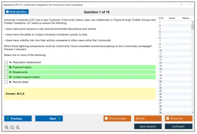 Salesforce CRT-271 Salesforce Certification Preparation For Community Cloud Consultants Practice test exam simulator test engine exam Prep practice test questions answers Image 1
