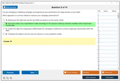 IBM C2090-930 IBM SPSS Modeler Professional v3 Practice test exam simulator test engine exam Prep practice test questions answers Image 8