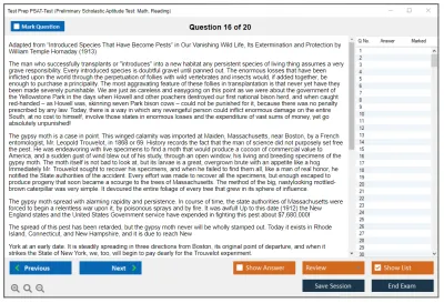 Test Prep PSAT-Test Preliminary Scholastic Aptitude Test: Math, Reading Practice test exam simulator test engine exam Prep practice test questions answers Image 16