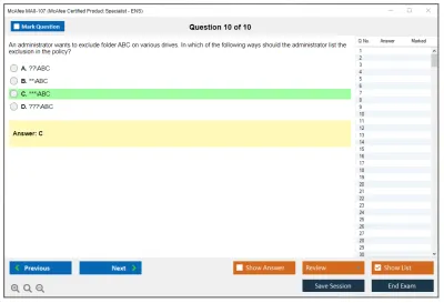 McAfee MA0-107 McAfee Certified Product Specialist - ENS Practice test exam simulator test engine exam Prep practice test questions answers Image 10