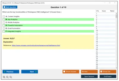 VMware 2V0-61.19 VMware Professional Workspace ONE Exam 2019 Practice test exam simulator test engine exam Prep practice test questions answers Image 1