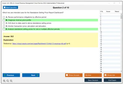Oracle 1z0-1059-22 Oracle Revenue Management Cloud Service 2022 Implementation Professional Practice test exam simulator test engine exam Prep practice test questions answers Image 2