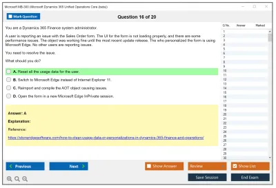 Microsoft MB-300 Microsoft Dynamics 365: Core Finance and Operations Practice test exam simulator test engine exam Prep practice test questions answers Image 16