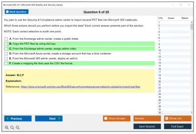 Microsoft MS-101 Microsoft 365 Mobility and Security Practice test exam simulator test engine exam Prep practice test questions answers Image 6