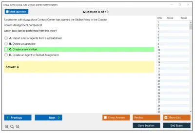 Avaya 3300 Avaya Aura Contact Center Administration Practice test exam simulator test engine exam Prep practice test questions answers Image 8