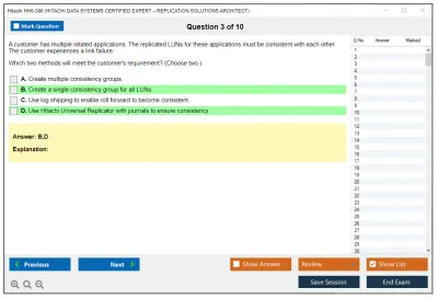 Hitachi HH0-300 HITACHI DATA SYSTEMS CERTIFIED EXPERT – REPLICATION SOLUTIONS ARCHITECT Practice test exam simulator test engine exam Prep practice test questions answers Image 3