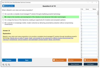 Cisco 700-755 Cisco Small Business Technical Overview Practice test exam simulator test engine exam Prep practice test questions answers Image 6