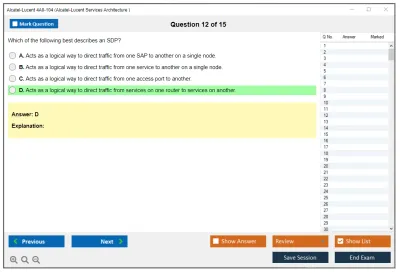 Alcatel-Lucent 4A0-104 Alcatel-Lucent Services Architecture Practice test exam simulator test engine exam Prep practice test questions answers Image 12