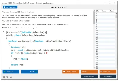 Microsoft MB-500 Microsoft Dynamics 365: Finance and Operations Apps Developer Practice test exam simulator test engine exam Prep practice test questions answers Image 9