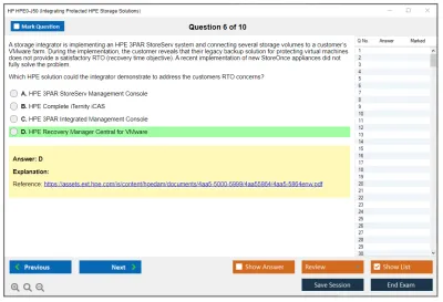 HP HPE0-J50 Integrating Protected HPE Storage Solutions Practice test exam simulator test engine exam Prep practice test questions answers Image 6