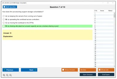 LSI L50-503 LSI SVM5 Sales Consultant Practice test exam simulator test engine exam Prep practice test questions answers Image 7