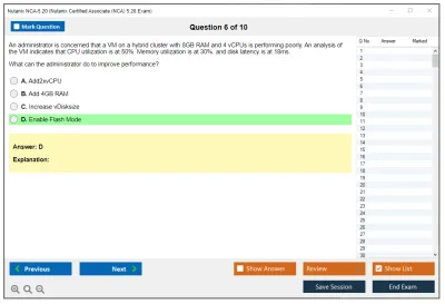 Nutanix NCA-5.20 Nutanix Certified Associate (NCA) 5.20 Exam Practice test exam simulator test engine exam Prep practice test questions answers Image 6