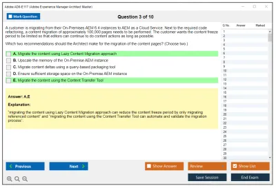 Adobe AD0-E117 Adobe Experience Manager Architect Master Practice test exam simulator test engine exam Prep practice test questions answers Image 3