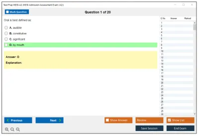 Test Prep HESI-A2 HESI Admission Assessment Exam (A2) Practice test exam simulator test engine exam Prep practice test questions answers Image 1