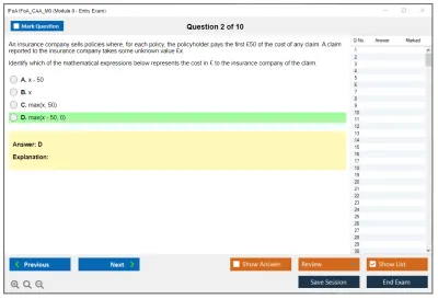 IFoA IFoA_CAA_M0 Module 0 - Entry Exam Practice test exam simulator test engine exam Prep practice test questions answers Image 2