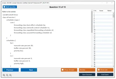 Juniper JN0-660 Juniper Networks Certified Internet Professional SP (JNCIP-SP) Practice test exam simulator test engine exam Prep practice test questions answers Image 15