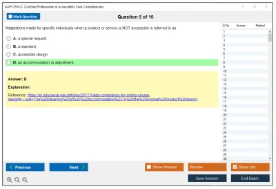 IAAP CPACC Certified Professional in Accessibility Core Competencies Practice test exam simulator test engine exam Prep practice test questions answers Image 5