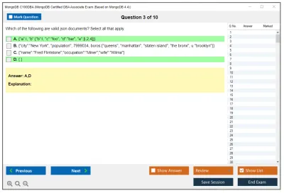 MongoDB C100DBA MongoDB Certified DBA Associate Exam (Based on MongoDB 4.4) Practice test exam simulator test engine exam Prep practice test questions answers Image 3