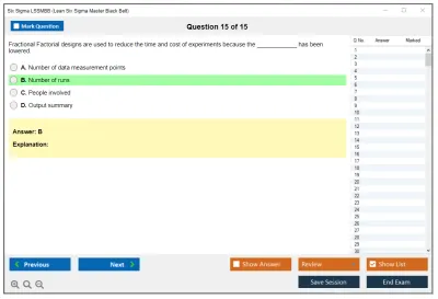 Six Sigma LSSMBB Lean Six Sigma Master Black Belt Practice test exam simulator test engine exam Prep practice test questions answers Image 15
