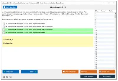 VMware 3V0-624 VMware Certified Advanced Professional 6.5 – Data Center Virtualization Design Exam Practice test exam simulator test engine exam Prep practice test questions answers Image 6