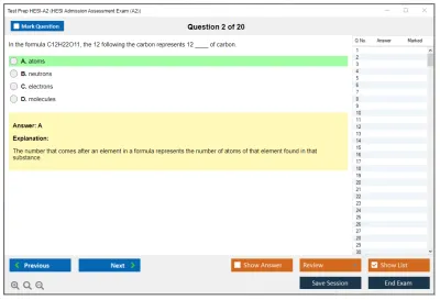 Test Prep HESI-A2 HESI Admission Assessment Exam (A2) Practice test exam simulator test engine exam Prep practice test questions answers Image 2