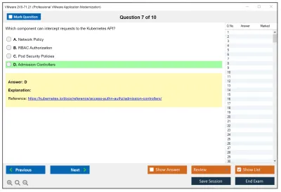 VMware 2V0-71.21 Professional VMware Application Modernization Practice test exam simulator test engine exam Prep practice test questions answers Image 7