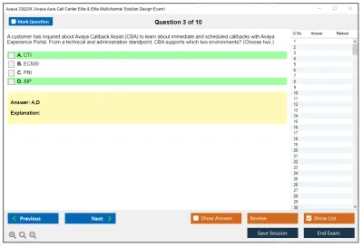 Avaya 33820X Avaya Aura Call Center Elite & Elite Multichannel Solution Design Exam Practice test exam simulator test engine exam Prep practice test questions answers Image 3