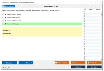 Cisco 300-365 Deploying Cisco Wireless Enterprise Networks Practice test exam simulator test engine exam Prep practice test questions answers Image 8